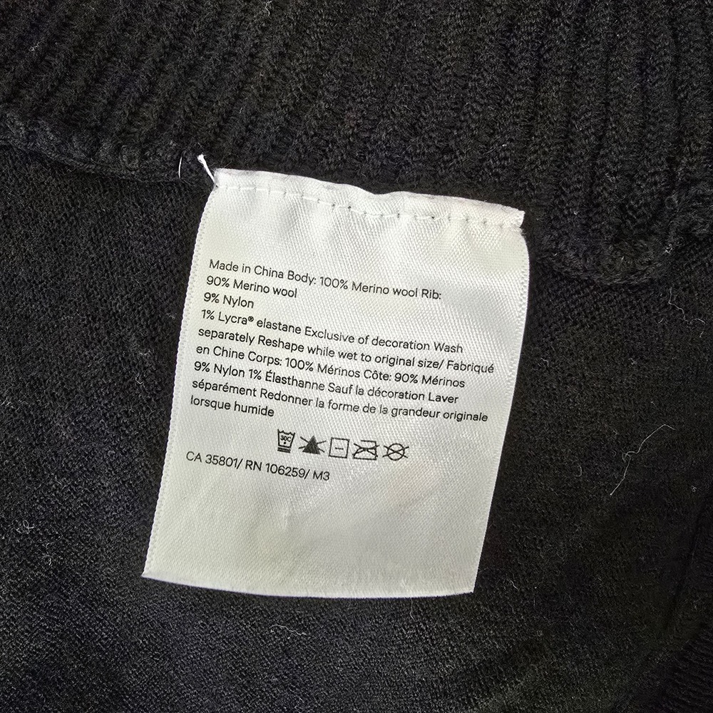 Lululemon Sit In Lotus Cardigan Sweater Merino Wool Blend Size L Black 46" Chest - Picture 9 of 9